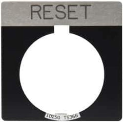 Eaton Cutler-Hammer - Square, Legend Plate - Reset - Black Background, 30-1/2mm Hole Diameter - All Tool & Supply