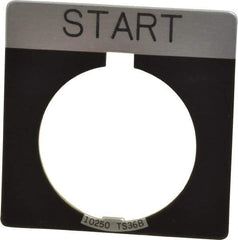 Eaton Cutler-Hammer - Square, Legend Plate - Start - Black Background, 30-1/2mm Hole Diameter - All Tool & Supply