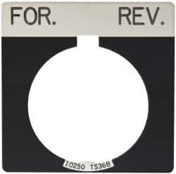 Eaton Cutler-Hammer - Square, Legend Plate - For-Rev - Black Background, 30-1/2mm Hole Diameter - All Tool & Supply