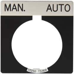 Eaton Cutler-Hammer - Square, Legend Plate - Manual-Auto - Black Background, 30-1/2mm Hole Diameter - All Tool & Supply