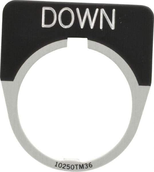 Eaton Cutler-Hammer - Half Round, Legend Plate - Down - Black Background, 30-1/2mm Hole Diameter - All Tool & Supply