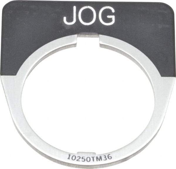 Eaton Cutler-Hammer - Half Round, Legend Plate - Jog - Black Background, 30-1/2mm Hole Diameter - All Tool & Supply