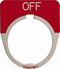 Eaton Cutler-Hammer - Half Round, Legend Plate - Off - Red Background, 30-1/2mm Hole Diameter - All Tool & Supply