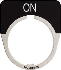 Eaton Cutler-Hammer - Half Round, Legend Plate - On - Black Background, 30-1/2mm Hole Diameter - All Tool & Supply