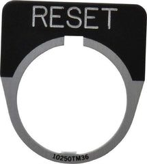 Eaton Cutler-Hammer - Half Round, Legend Plate - Reset - Black Background, 30-1/2mm Hole Diameter - All Tool & Supply