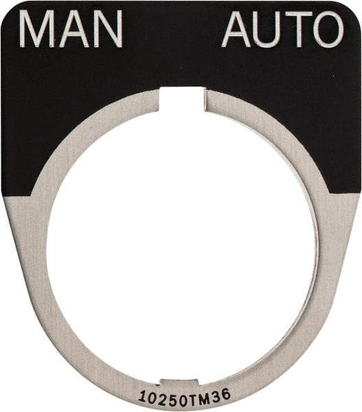 Eaton Cutler-Hammer - Half Round, Legend Plate - Manual-Auto - Black Background, 30-1/2mm Hole Diameter - All Tool & Supply