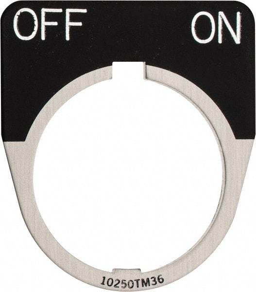 Eaton Cutler-Hammer - Half Round, Legend Plate - Off-On - Black Background, 30-1/2mm Hole Diameter - All Tool & Supply