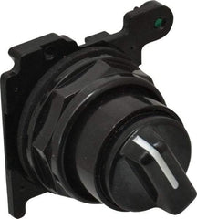 Eaton Cutler-Hammer - 30-1/2mm Mount Hole, 2 Position, Knob Operated, Selector Switch Only - Black, Maintained (MA), Corrosion Resistant, Oil and Watertight - All Tool & Supply