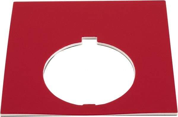 Eaton Cutler-Hammer - Square, Plastic Legend Plate - Blank - Black and Red Background, White Letters, 30-1/2mm Hole Diameter, 2.19 Inch Square - All Tool & Supply