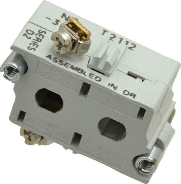 Eaton Cutler-Hammer - 0.5 Amp, Electrical Switch Contact Block - 120 VAC/VDC, Pressure Terminal, 30-1/2mm Hole, For Use with E34 Operators, Standard 10250T - All Tool & Supply