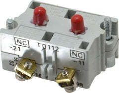 Eaton Cutler-Hammer - 2NC, 0.5 Amp, Electrical Switch Contact Block - 120 VAC/VDC, Pressure Terminal, 30-1/2mm Hole, For Use with E34 Operators, Standard 10250T - All Tool & Supply