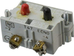 Eaton Cutler-Hammer - NO/NC, 0.5 Amp, Electrical Switch Contact Block - 120 VAC/VDC, Pressure Terminal, 30-1/2mm Hole, For Use with E34 Operators, Standard 10250T - All Tool & Supply