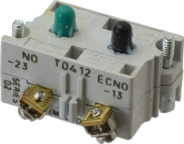 Eaton Cutler-Hammer - 2NO, 0.5 Amp, Electrical Switch Contact Block - 120 VAC/VDC, Pressure Terminal, 30-1/2mm Hole, For Use with E34 Operators, Standard 10250T - All Tool & Supply