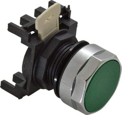 Eaton Cutler-Hammer - 25mm Mount Hole, Flush, Pushbutton Switch Only - Round, Green Pushbutton, Nonilluminated, Momentary (MO) - All Tool & Supply