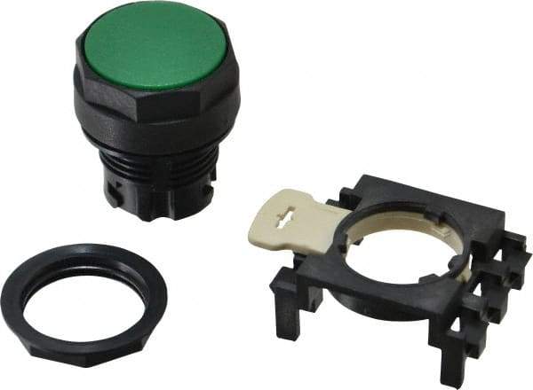 Eaton Cutler-Hammer - 25mm Mount Hole, Flush, Pushbutton Switch Only - Round, Green Pushbutton, Nonilluminated, Momentary (MO) - All Tool & Supply