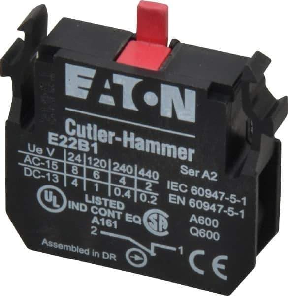 Eaton Cutler-Hammer - NC, Electrical Switch Contact Block - 22-1/2mm Hole, For Use with Indicating Lights, Pushbuttons - All Tool & Supply