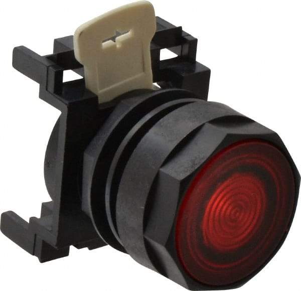 Eaton Cutler-Hammer - 25mm Mount Hole, Flush, Pushbutton Switch Only - Round, Red Pushbutton, Illuminated, Momentary (MO) - All Tool & Supply