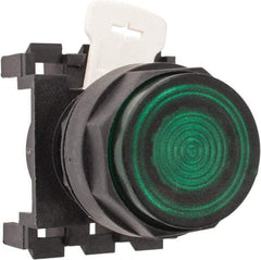 Eaton Cutler-Hammer - 25mm Mount Hole, Extended Straight, Pushbutton Switch Only - Round, Green Pushbutton, Illuminated, Momentary (MO) - All Tool & Supply