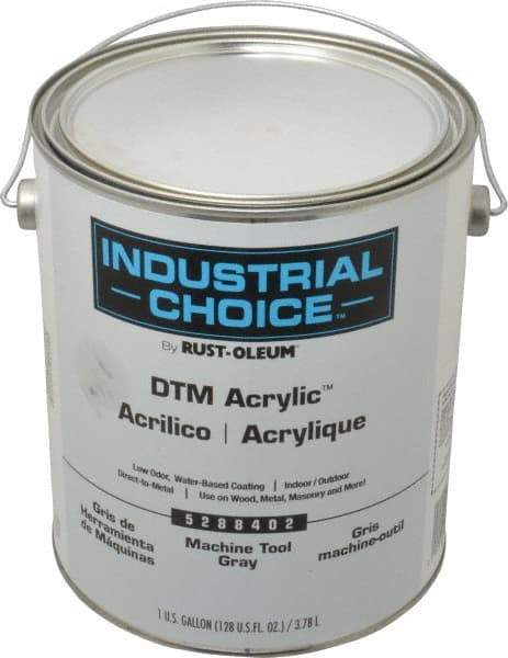 Rust-Oleum - 1 Gal Machine Tool Gray Semi Gloss Finish Acrylic Enamel Paint - Interior/Exterior, Direct to Metal, <250 gL VOC Compliance - All Tool & Supply