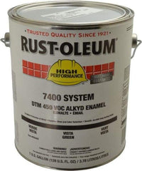 Rust-Oleum - 1 Gal Vista Green Gloss Finish Industrial Enamel Paint - 250 to 550 Sq Ft per Gal, Interior/Exterior, Direct to Metal, <450 gL VOC Compliance - All Tool & Supply