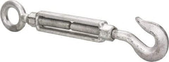 Made in USA - 2,700 Lb Load Limit, 3/4" Thread Diam, 6" Take Up, Steel Hook & Eye Turnbuckle - 17-3/4" Closed Length - All Tool & Supply