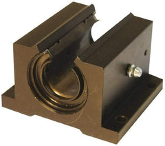 L.M76 - 1.0008" Inside Diam, Open Single Pillow Block Linear Bearing - 3-1/4" Overall Width - All Tool & Supply