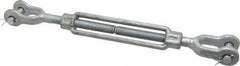 Made in USA - 3,500 Lb Load Limit, 5/8" Thread Diam, 6" Take Up, Steel Jaw & Jaw Turnbuckle - 16" Closed Length - All Tool & Supply