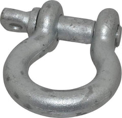 Made in USA - 7/8" Nominal Chain Size, 6.5 Ton Carbon Steel Screw Anchor Shackle - 7/8" Diam, 1" Pin Diam, 3-1/8" High x 1-7/16" Wide Inside Jaw, 2-1/16" Inside Width, 2" Max Body Thickness - All Tool & Supply