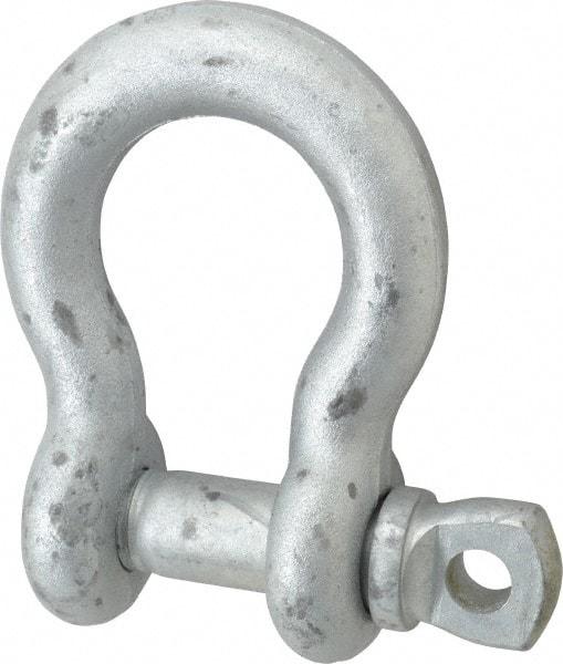 Made in USA - 1" Nominal Chain Size, 8.5 Ton Carbon Steel Screw Anchor Shackle - 1" Diam, 1-1/8" Pin Diam, 3-3/4" High x 1-11/16" Wide Inside Jaw, 2-1/2" Inside Width, 2-3/8" Max Body Thickness - All Tool & Supply