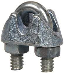 Value Collection - 1/8" Wire Rope U-Bolt Clip - Malleable Iron, Galvanized - All Tool & Supply