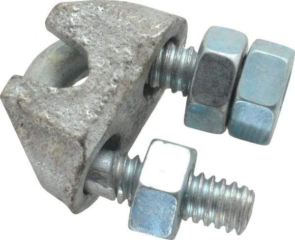 Value Collection - 3/16" Wire Rope U-Bolt Clip - Malleable Iron, Galvanized - All Tool & Supply