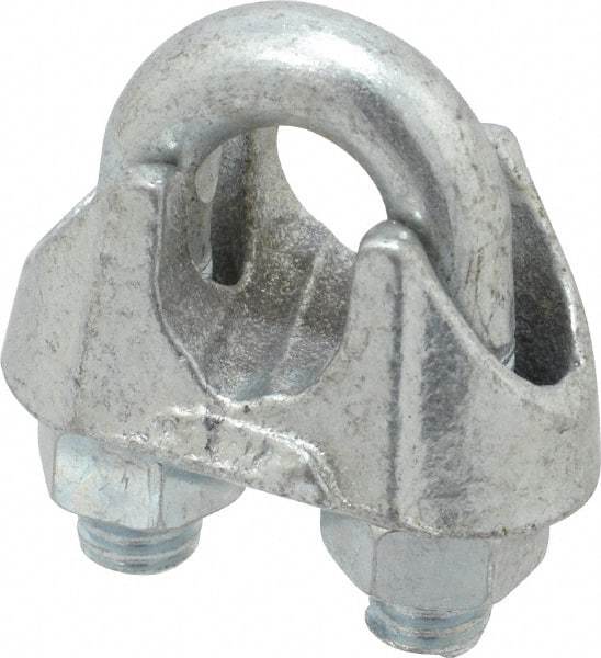 Value Collection - 7/16" Wire Rope U-Bolt Clip - Malleable Iron, Galvanized - All Tool & Supply