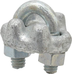 Value Collection - 1/8" Wire Rope U-Bolt Clip - Forged Steel, Galvanized - All Tool & Supply