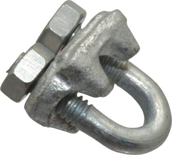 Value Collection - 3/16" Wire Rope U-Bolt Clip - Forged Steel, Galvanized - All Tool & Supply