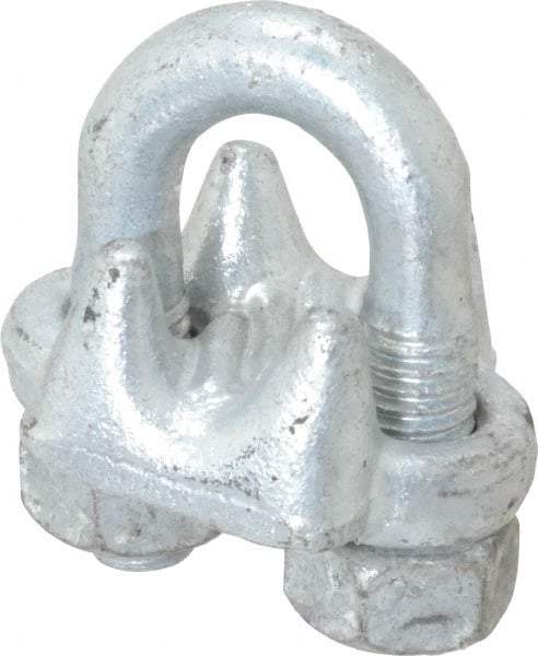 Value Collection - 3/8" Wire Rope U-Bolt Clip - Forged Steel, Galvanized - All Tool & Supply