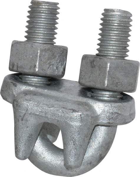 Made in USA - 7/16" Wire Rope U-Bolt Clip - Forged Steel, Galvanized - All Tool & Supply