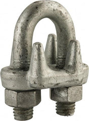 Made in USA - 9/16" Wire Rope U-Bolt Clip - Forged Steel, Galvanized - All Tool & Supply