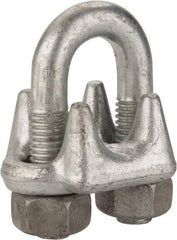 Value Collection - 3/4" Wire Rope U-Bolt Clip - Forged Steel, Galvanized - All Tool & Supply