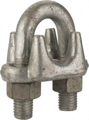 Value Collection - 1" Wire Rope U-Bolt Clip - Forged Steel, Galvanized - All Tool & Supply