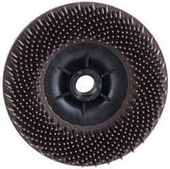 3M - 4-1/2" 36 Grit Ceramic Straight Disc Brush - Very Coarse Grade, Threaded Hole Connector, 3/4" Trim Length, 5/8-11 Threaded Arbor Hole - All Tool & Supply