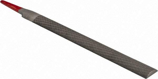 Simonds File - 6" Long, Second Cut, Half Round American-Pattern File - Double Cut, Tang - All Tool & Supply