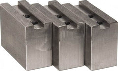 H & R Manufacturing - 8" Chuck Capacity, 1.5mm x 60° Serrated Attachment, Square Soft Lathe Chuck Jaw - 3 Jaws, Steel, 1" Btw Mount Hole Ctrs, 3-1/2" Long x 1-1/2" Wide x 2-1/2" High, 0.551" Groove, 12mm Fastener - All Tool & Supply