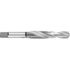 Titan USA - Combination Drill & Taps; Thread Size (Inch): 7/16-14 ; Drill Size (Letter): V ; Drill Size (Decimal Inch): 0.3770 ; Class of Fit: 2B ; Thread Limit: H3 ; Number of Flutes: 2 - Exact Industrial Supply