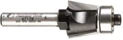 Amana Tool - 5/8" Cut Diam, 1/2" Length of Cut, 2 Flute Bevel Trim Edge Profile Router Bit - Carbide-Tipped, 1/4" Shank Diam, 2" OAL, Uncoated - All Tool & Supply