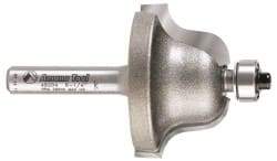 Amana Tool - 1-3/8" Cut Diam, 13/16" Length of Cut, 2 Flute Profiling Edge Profile Router Bit - Carbide-Tipped, 1/4" Shank Diam, 2-1/4" OAL, Uncoated - All Tool & Supply