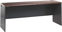 Hon - Steel-Reinforced High-Pressure Laminate Desk Shell - 72" Wide x 24" Deep x 29" High, Mahogany/Charcoal - All Tool & Supply