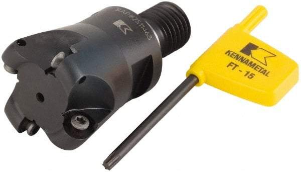 Kennametal - 38.1mm Cutting Diam, 1-1/2" Max Depth of Cut, Modular Connection Indexable Copy End Mill - 4 Inserts, RDHX 1003M0S Insert, KDM Toolholder - All Tool & Supply