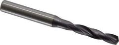 Kennametal - 6.10108mm 140° Spiral Flute Solid Carbide Screw Machine Drill Bit - Right Hand Cut, 34mm Flute Length, 79mm OAL, Standard Point, Straight Shank - All Tool & Supply