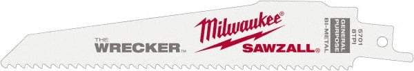 Milwaukee Tool - Steel Reciprocating Saw Blade - Tapered Profile, Toothed Edge - All Tool & Supply