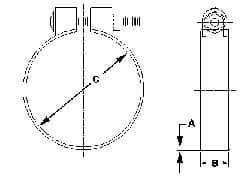 Made in USA - 4.42" ID, Steel Zinc Plated BCE Band Style Clamp - 0.12" Thick, 4-1/4" Hose - All Tool & Supply